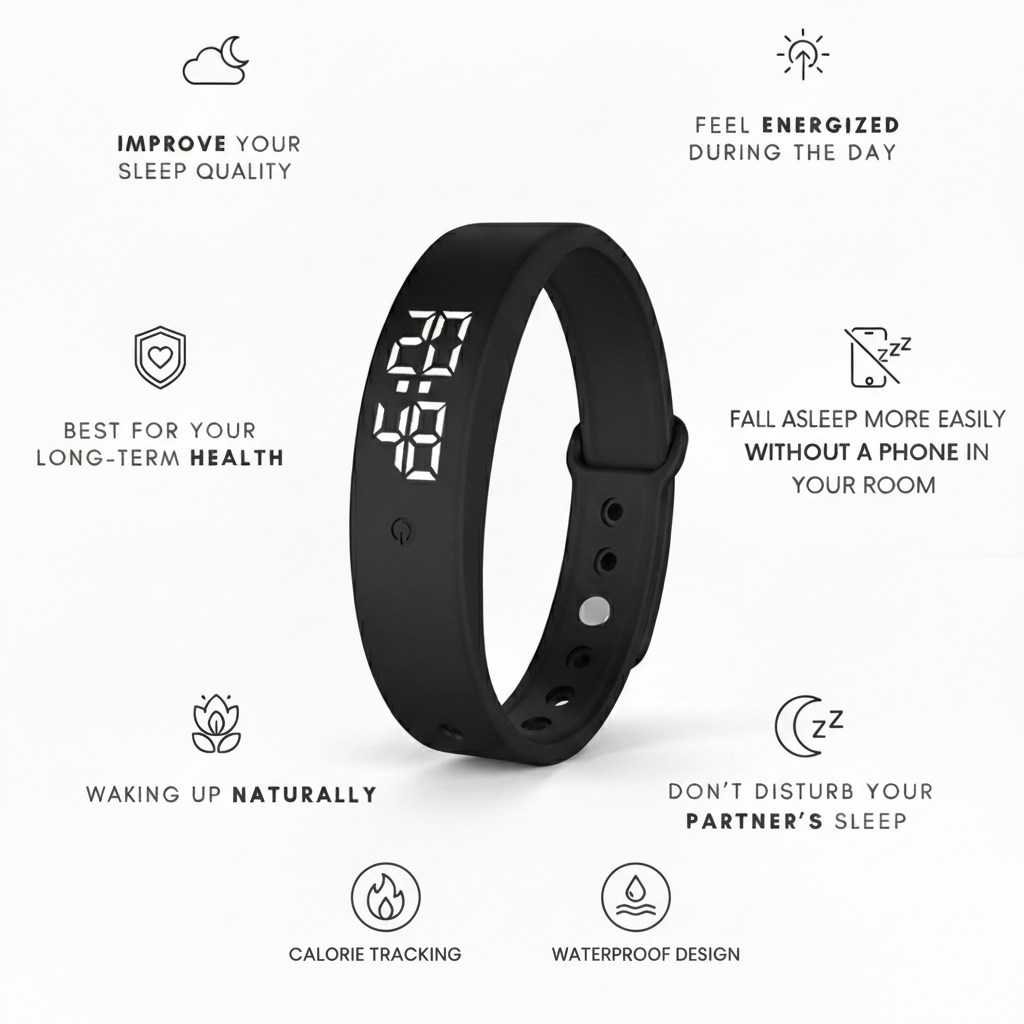 Vibration Alarm Clock Watch